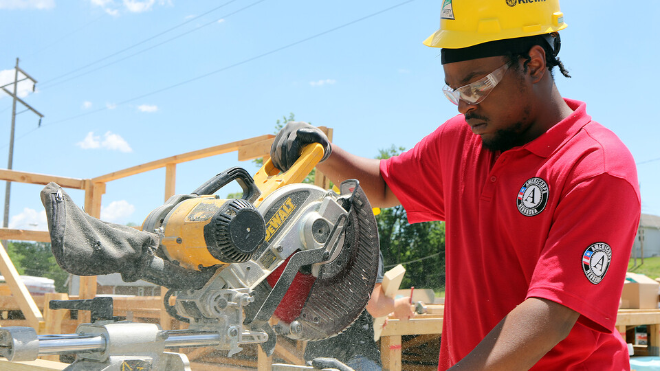 An AmeriCorps member works on a project in Omaha.Credit: Nebraska Volunteer Service Commission 