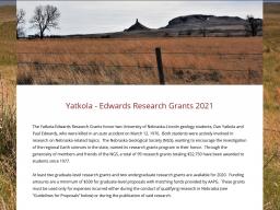 Nebraska Geological Society 2021 Yatkola-Edwards Student Research Grants