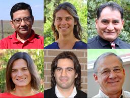 Agronomy and Horticulture faculty including Bijesh Maharjan (top, from left), Laila Puntel, Humberto Blanco, Javed Iqbal, Katja Koehler-Cole (bottom, from left), Patricio Grassini and Charles Wortmann will present at the 2021 Soil School.