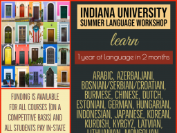 Intensive Summer Language Workshops 