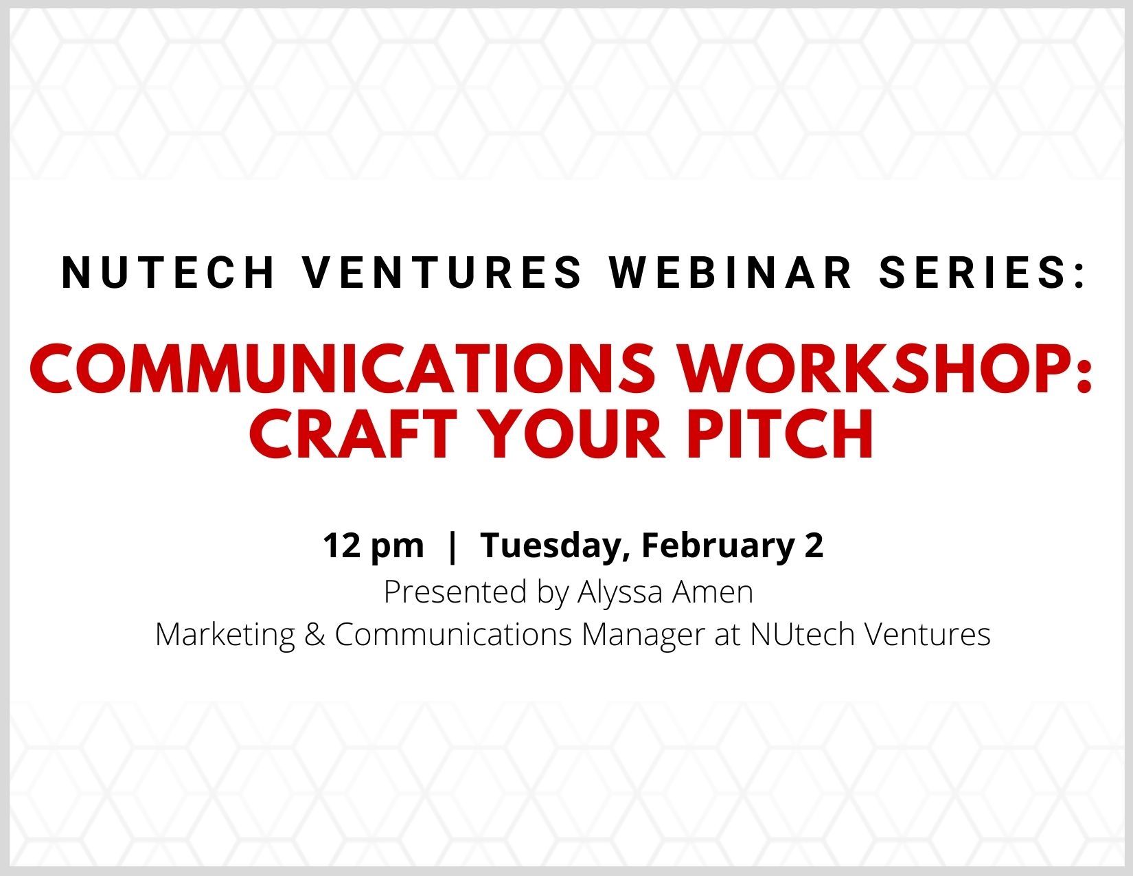 Learn more and register at go.unl.edu/craftyourpitch.