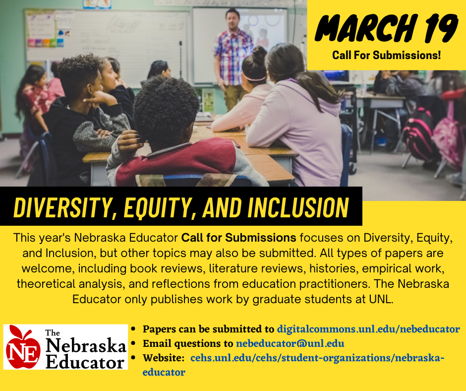 The Nebraska Educator is a student-led journal that publishes articles on a broad range of education topics.