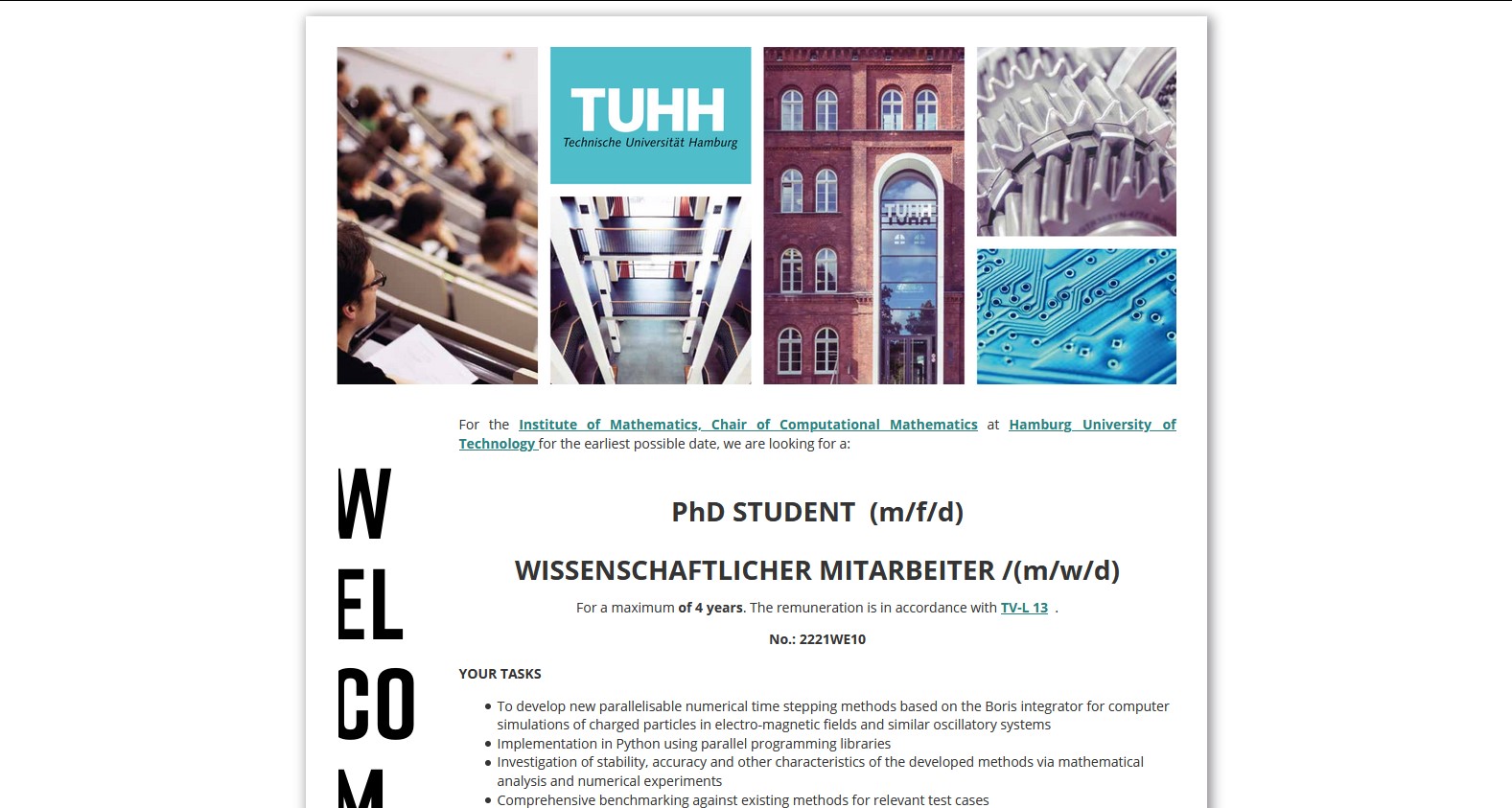 4-year PhD position at Hamburg University of Technology