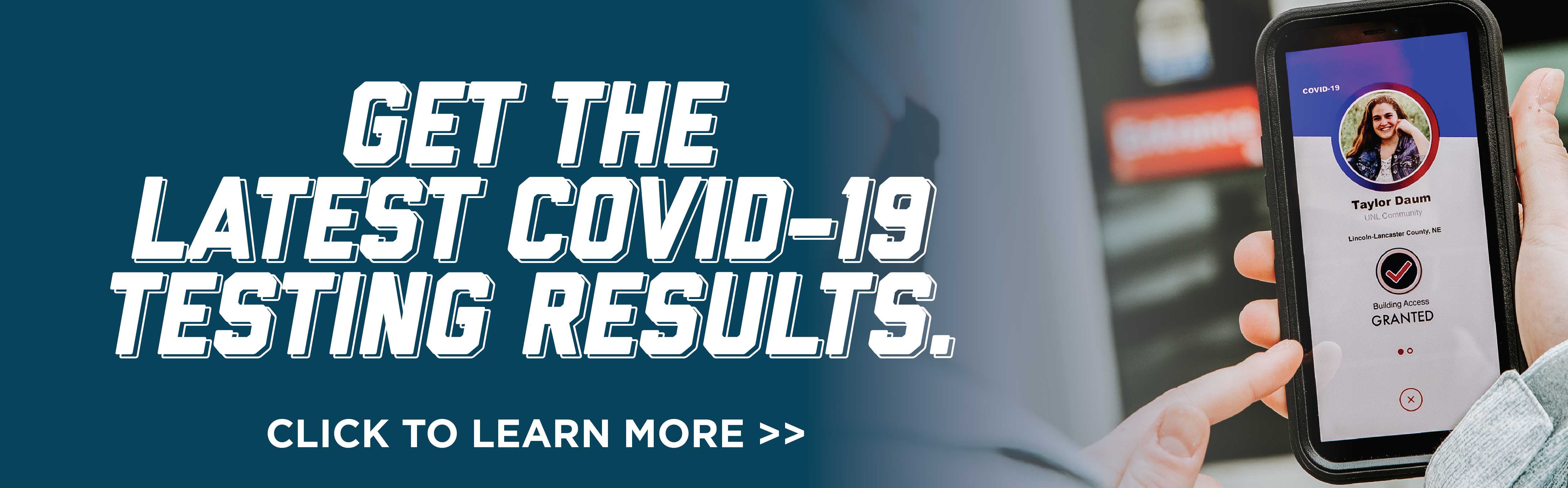 Get the latest COVID-19 Testing Results. Click to learn more.
