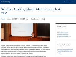  Summer Undergraduate Math Research at Yale