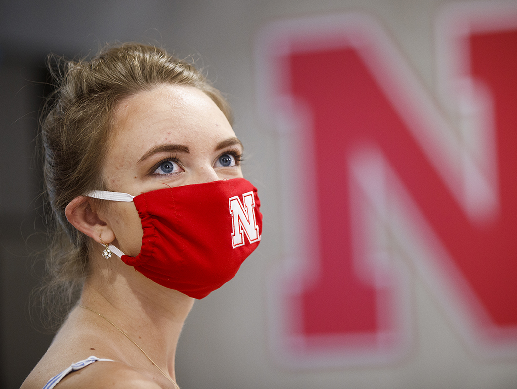 Free cloth face masks for students can be picked up at informtation desks inside the Nebraska Union and Nebraska East Union.