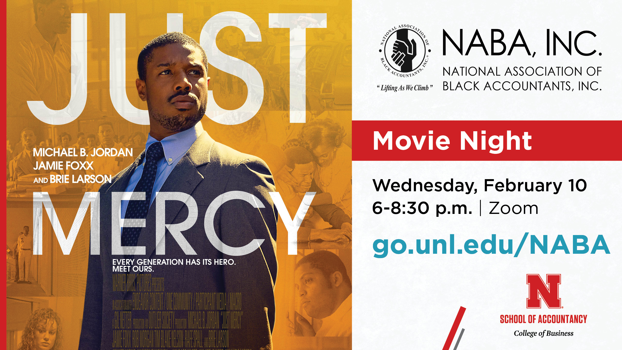 "Just Mercy" | Wednesday February 10 at 6 p.m. through zoom
