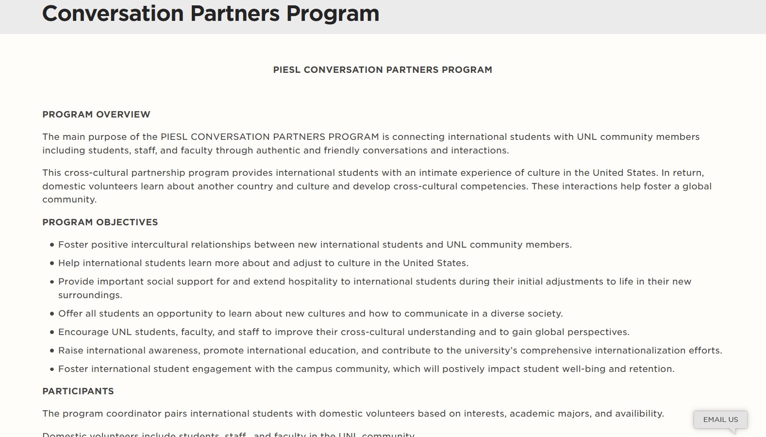 Spring 2021 PIESL Conversation Partner Program