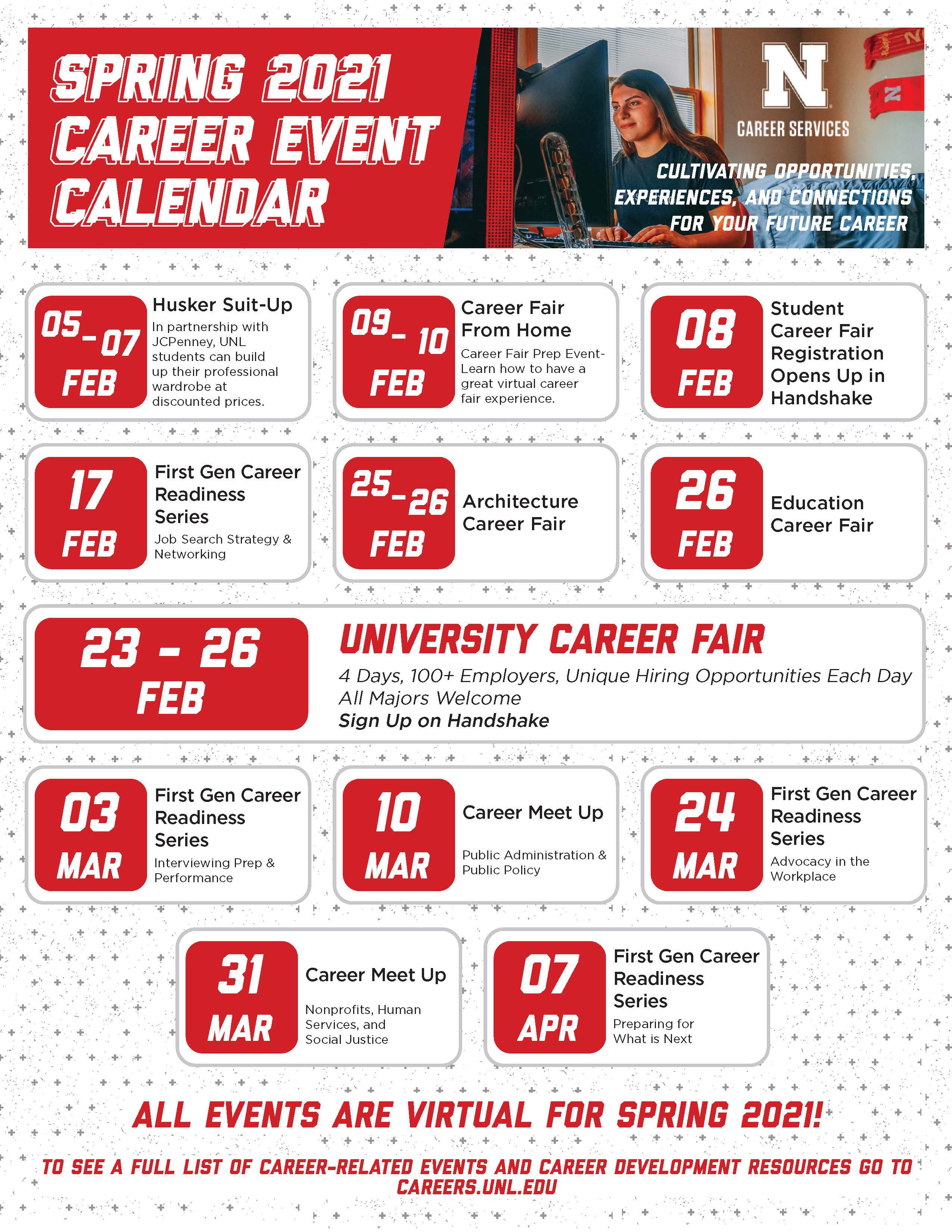 Spring 2021 Career Event Calendar