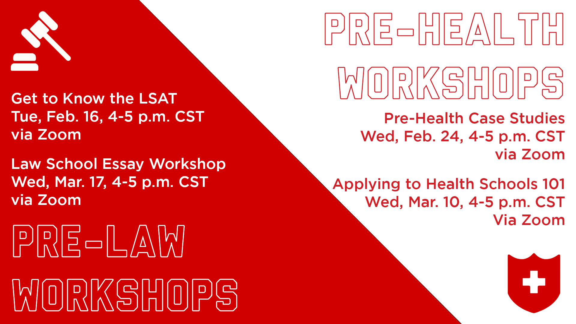 Pre-Law Pre-Health Workshops