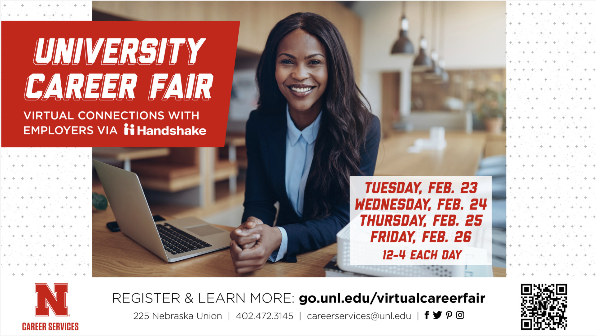 Students, alumni, and employers can all access the Virtual Career Fairs through Handshake. This virtual platform enables students and employers to connect via video, chat, or both.
