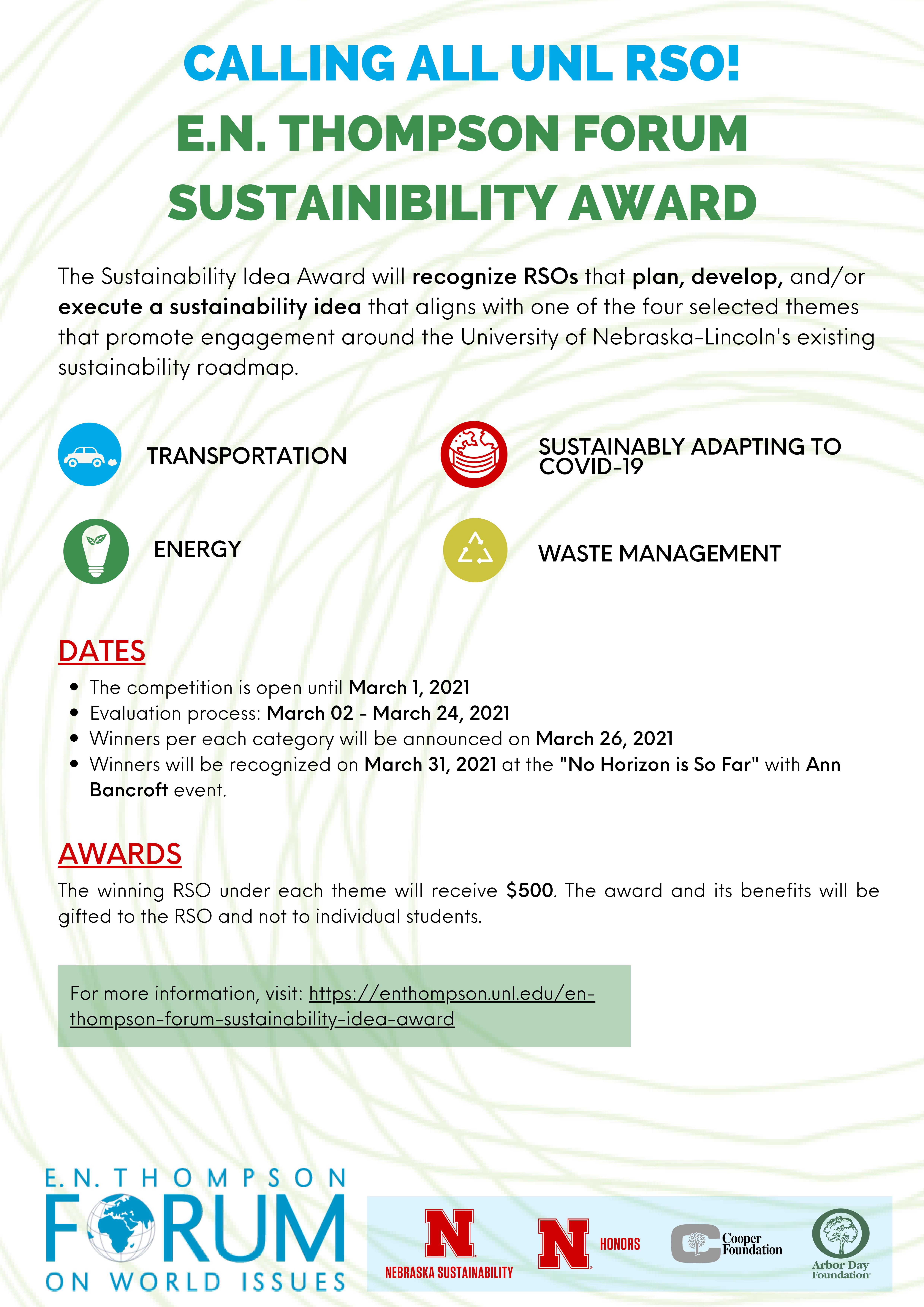 E.N Thompson Forum Sustainability Idea Award 