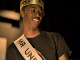 Last year's Mr. UNDM, Temi Onayemi, after being declared the winner of the pageant.