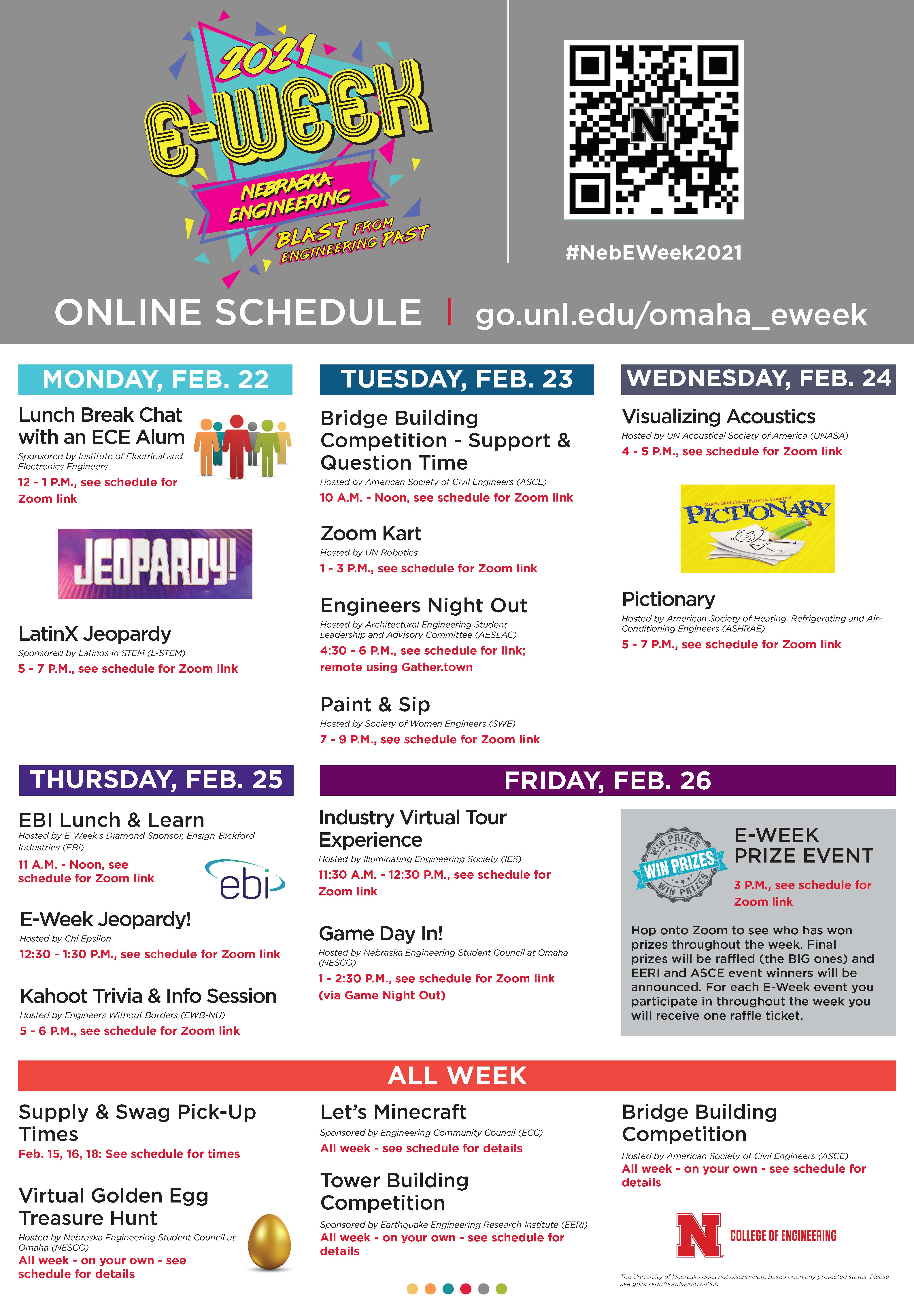 E-WEEK 2021 IS HERE!!! Omaha schedule | Announce | University of Nebraska-Lincoln