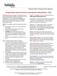 Energy Sciences Research Summer Internship for Undergraduates