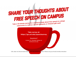 Research study about free speech in college classrooms.