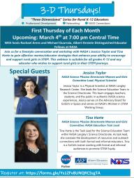 Webinar with NASA’s Jessica Taylor and Tina Harte on Thursday, March 4, at 7 p.m. CST
