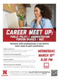 Career Meet Up: Public Administration, Public Policy, Public Health, and Foreign Service and NGOs