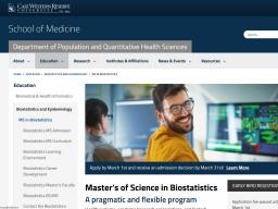 M.S. in Biostatistics at Case Western Reserve University