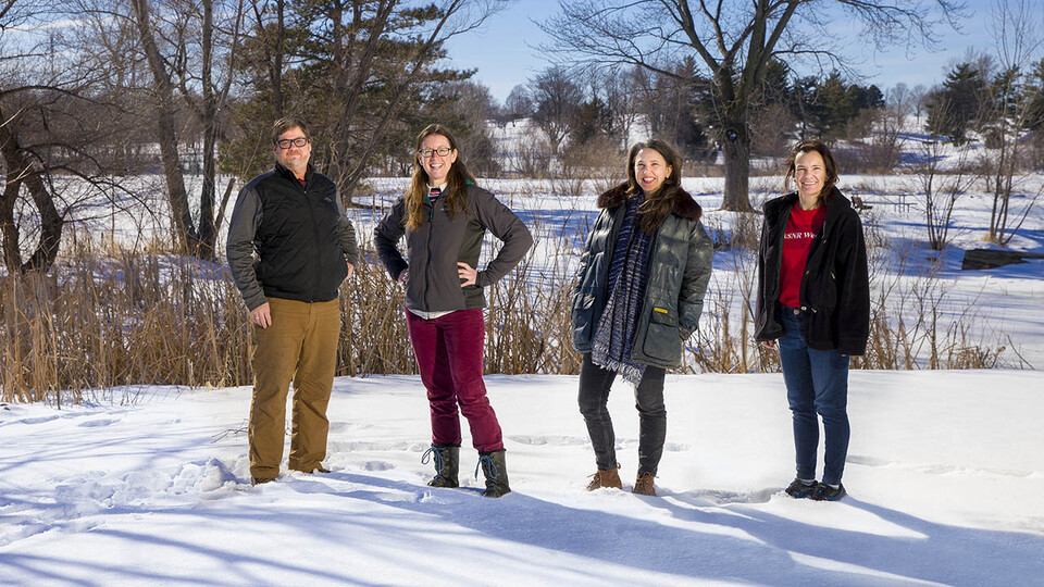 Husker researchers Steven Thomas, Jessica Corman, Katie Anania and Jennifer Clarke are leading a $6 million multi-institutional project to build a database that will enable scientists to track the changing ecology of waterways across the U.S. 