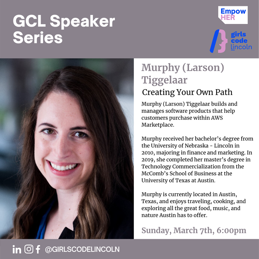 GCL Speaker Series - Murphy (Larson) Tiggelaar