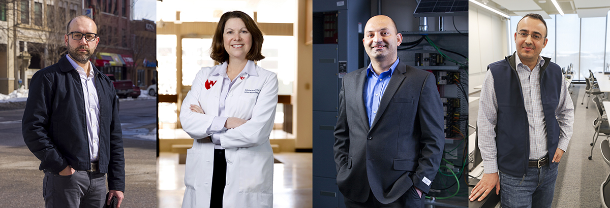 The Nebraska team is (from left) Dan Piatkowski, Alison Freifeld, Fadi Alsaleem and Basheer Qolomany.