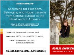 Summer Global Experiences: "Searching for Freedom, Belonging and Hope"