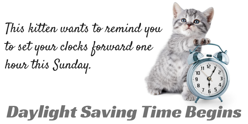Daylight saving time begins this Sunday