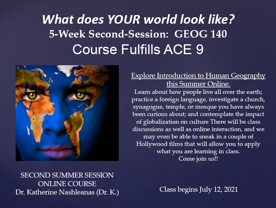 Summer Course - GEOG 140: Introduction to Human Geography