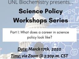 Department of Biochemistry invites students, faculty to meet science policy professionals