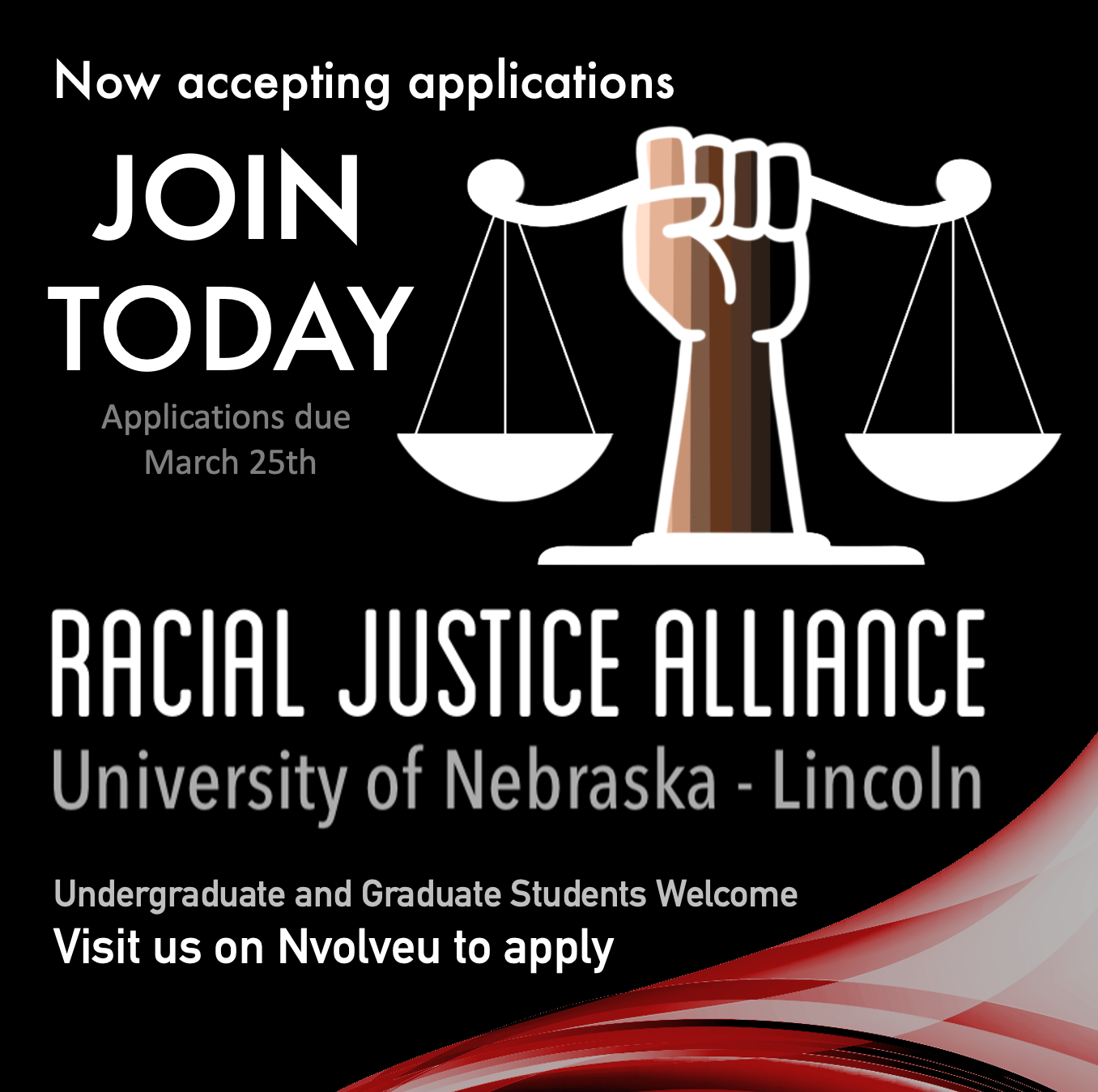 Apply today to join the Racial Justice Alliance, a new RSO on campus.