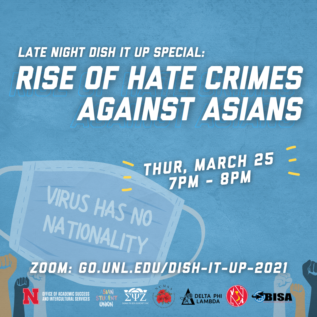 Join OASIS on Thursday, March 25 at 7 p.m. for a conversation about Anti-Asian Violence with Asian student leaders and faculty.