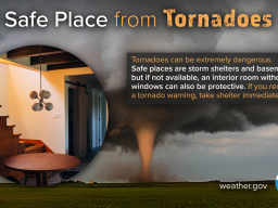 NWS safe place from tornadoes graphic