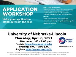 Application Workshop with Peace Corps