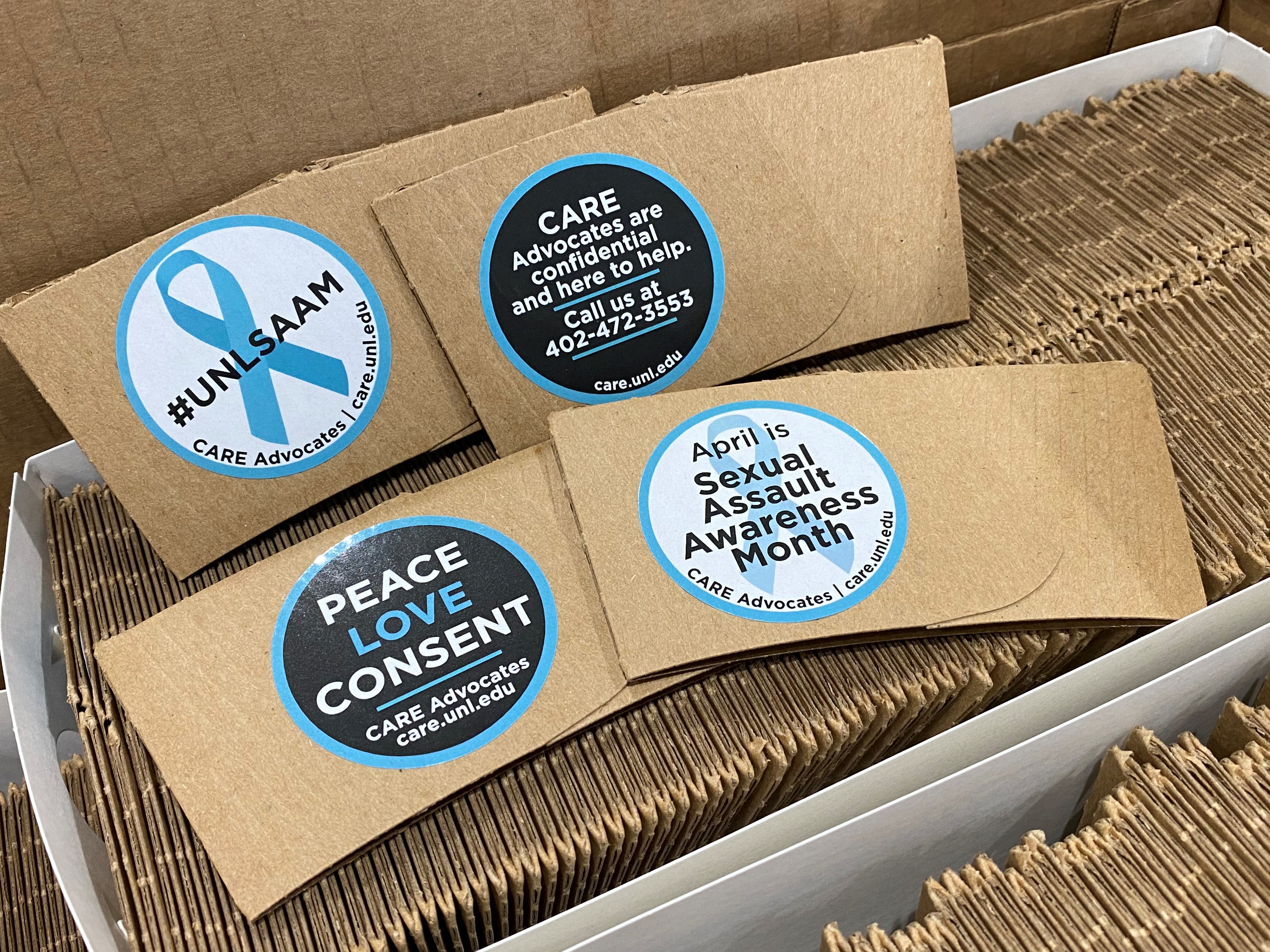 Coffee sleeves at Yes Chef Cafe and Brewed Awakening will promote Sexual Assault Awareness Month throughout April.
