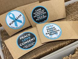 Coffee sleeves at Yes Chef Cafe and Brewed Awakening will be promoting Sexual Assault Awareness Month.