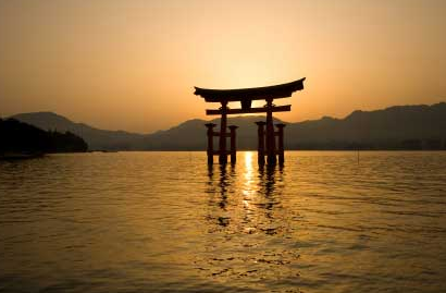 A Shinto shrine.