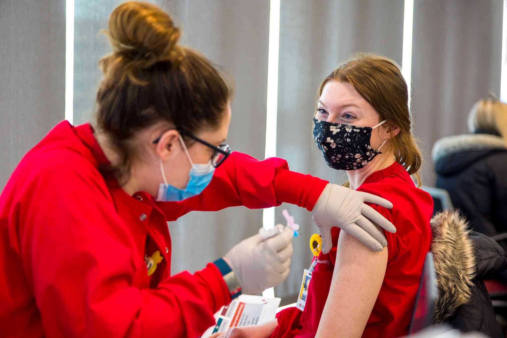 A UNMC student receives their COVID-19 vaccine.