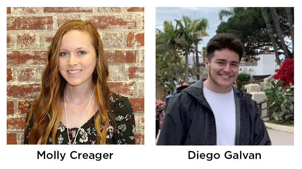 Two of Nebraska’s honorees are Diego Galvan, a senior mathematics major, and Molly Creagar, a graduate student in mathematics.