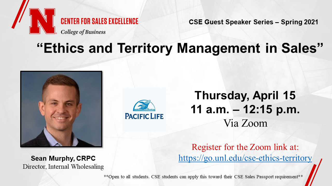 CSE Guest Speaker Series: Ethics and Territory Management in Sales