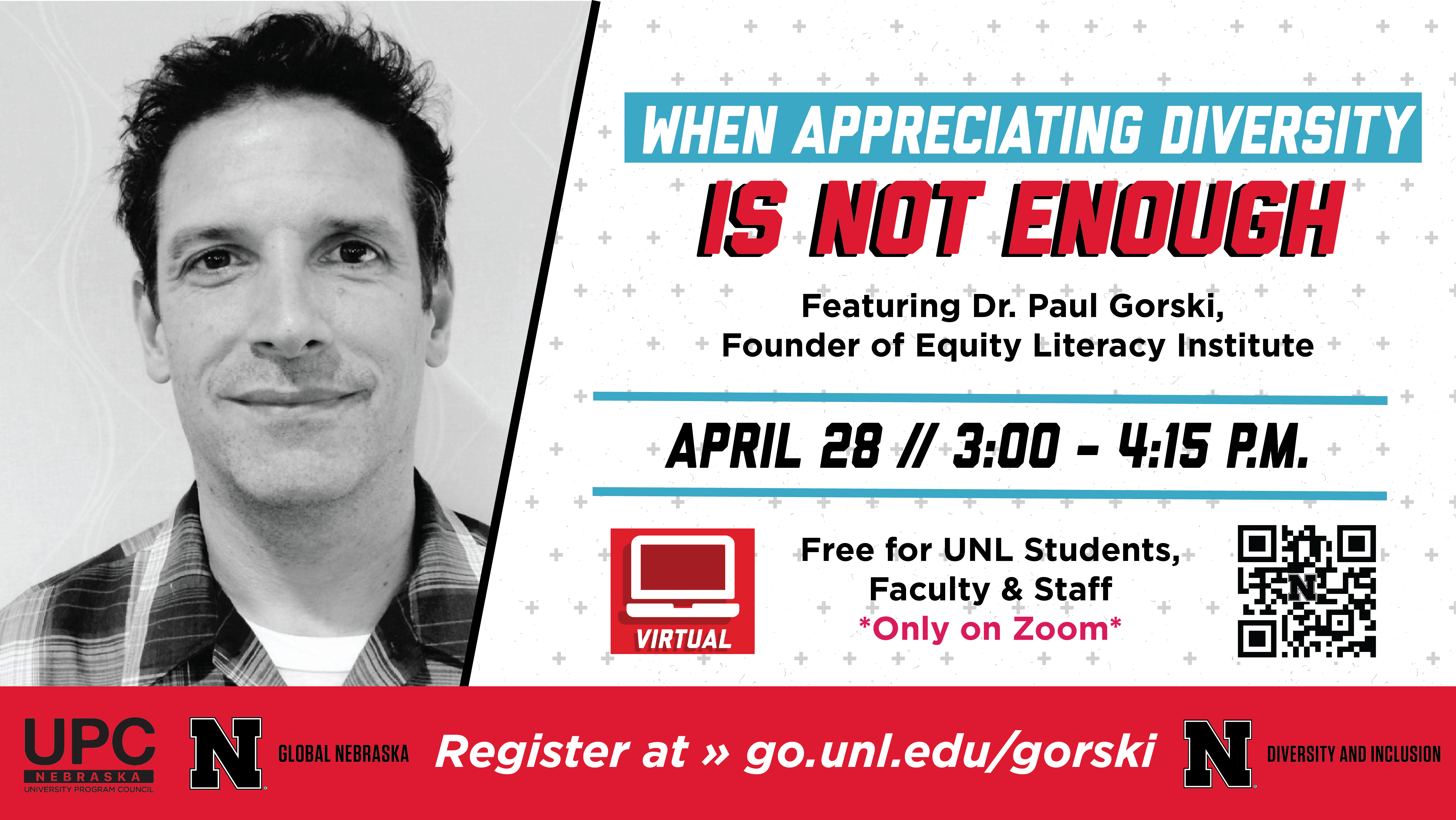 Join UPC Nebraska and the Global Nebraska Coalition on Diversity and Inclusion on April 28 at 3 PM for "When Appreciating Diversity Is Not Enough."