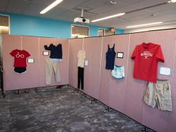 The art exhibit “What Were You Wearing” is on display until April 21.
