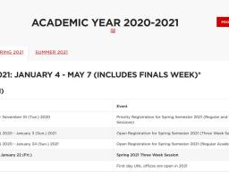 Academic Calendar