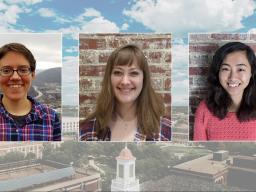 May 2021 graduates (from left to right) Juliana Bukoski, Elizabeth Carlson and Su Ji Hong will bring the number of women who have earned the Ph.D. from the Nebraska mathematics department to 100.
