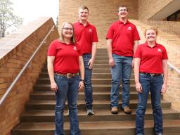 Nebraska's Crops Judging team includes agronomy majors Katie Steffen, left, Jared Stander, Korbin Kudera and Sarina Janssen.