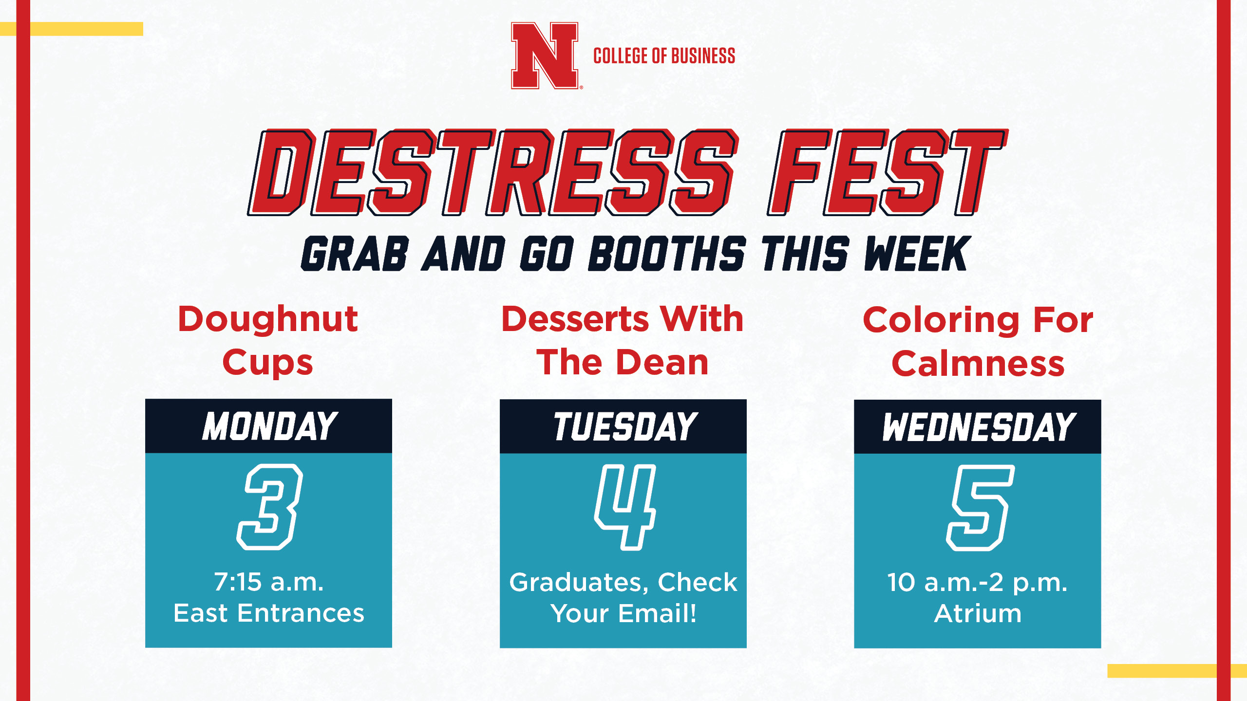 Destress This Week With Events in the CoB