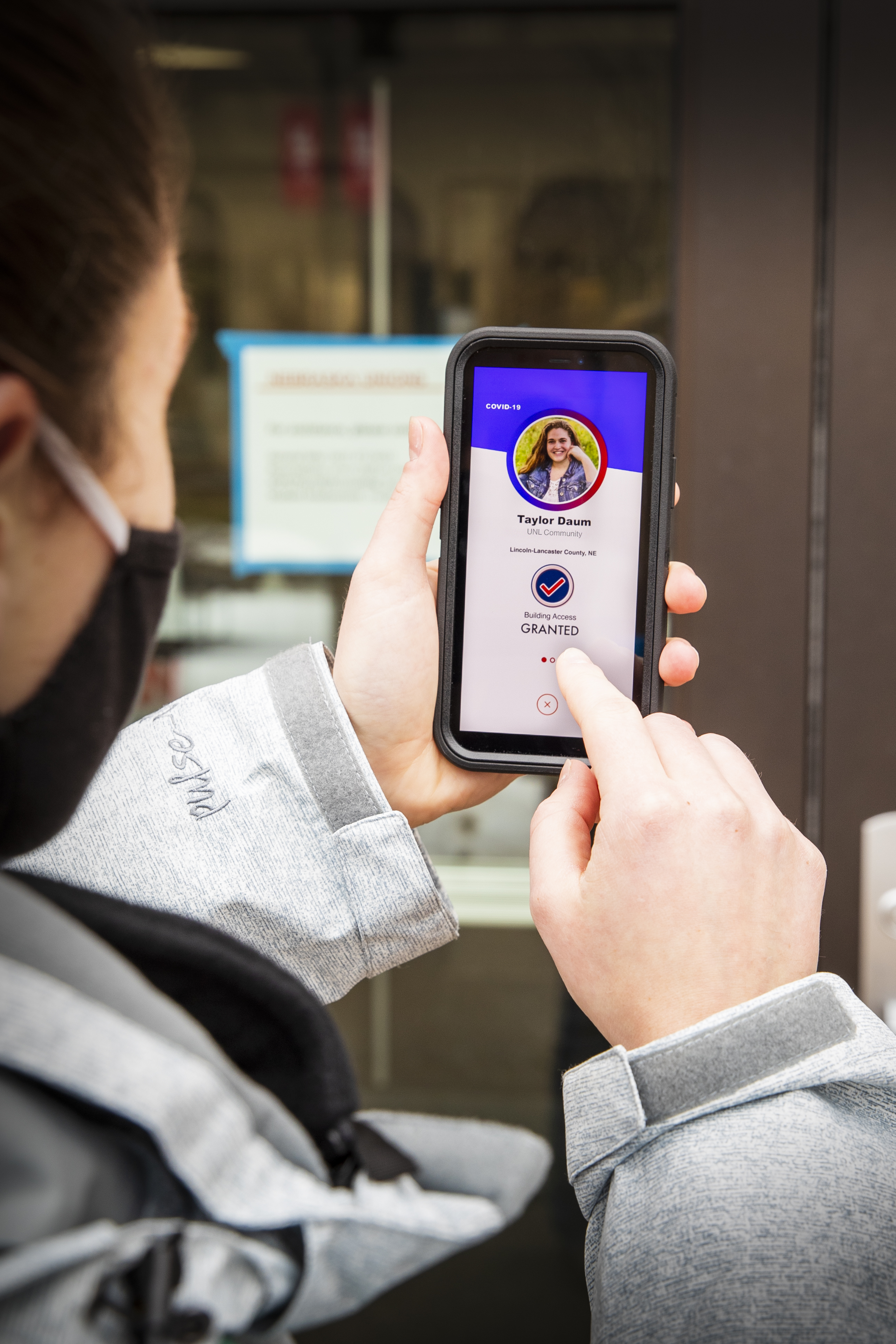 The Safer Nebraska app can be used to schedule your COVID test on campus. [photo by Craig Chandler | University Communication]