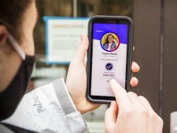 The Safer Nebraska app can be used to schedule your COVID test on campus. [photo by Craig Chandler | University Communication]