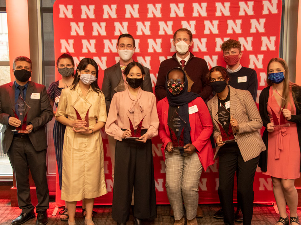 Student Luminary recipients were honored during an April 16 reception at the Nebraska Champions Club.