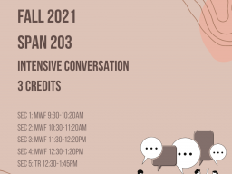 SPAN 203: Intensive Conversation